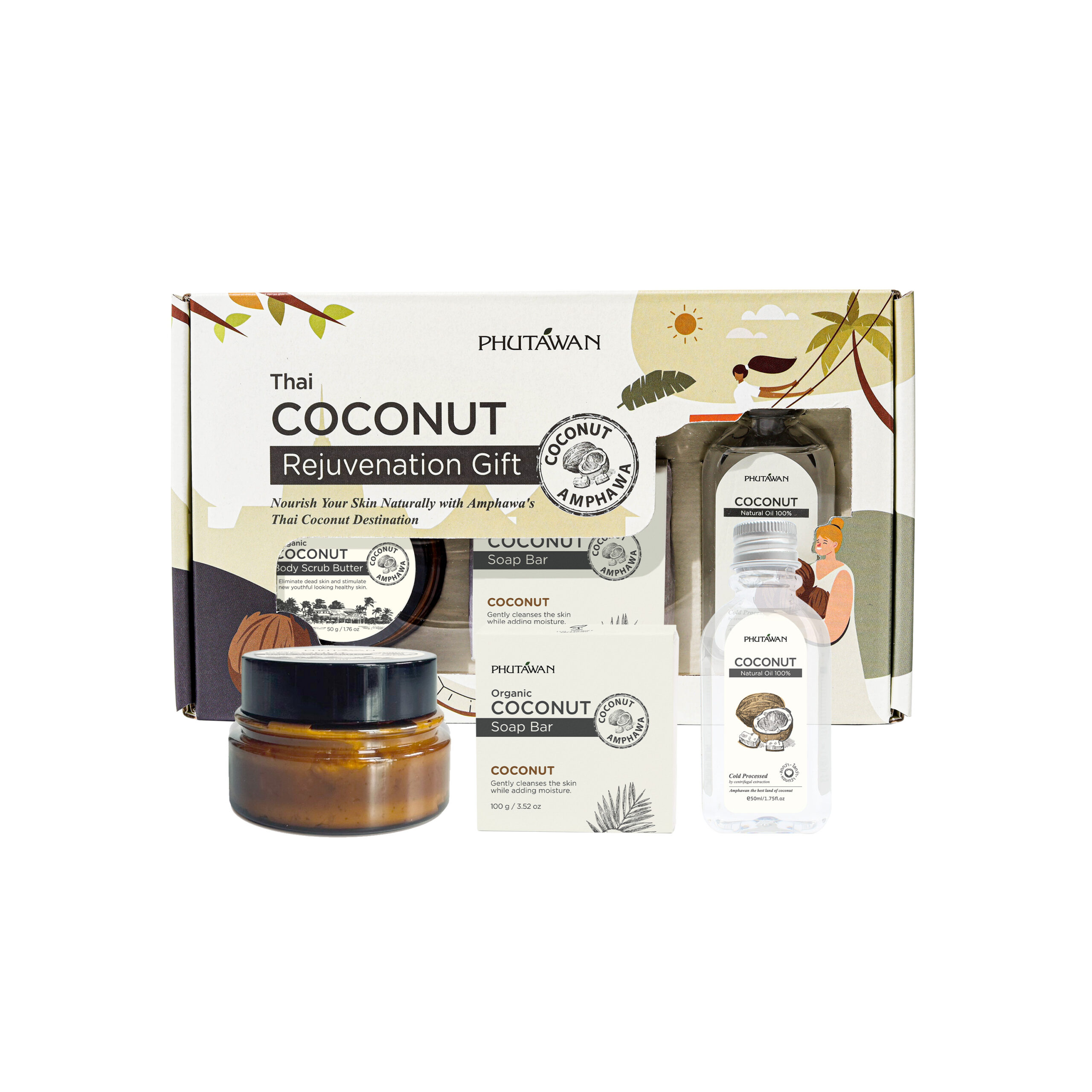 ไทย โคโคนัท รีจูวีเนชั่น กิฟต์ (ชุดบำรุงผิวมะพร้าวจากภูตะวัน)